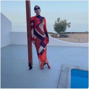 Zara Bodycon Tulle Print Dress